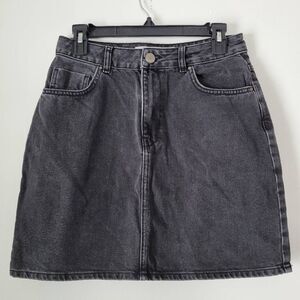 ASOS Black Denim Mini Skirt Women’s US 6 High Rise 100% Cotton